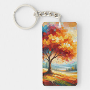 Landscape Painting With Bright Colours-96771 Key Ring