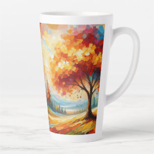 Landscape Painting With Bright Colours Latte Mug