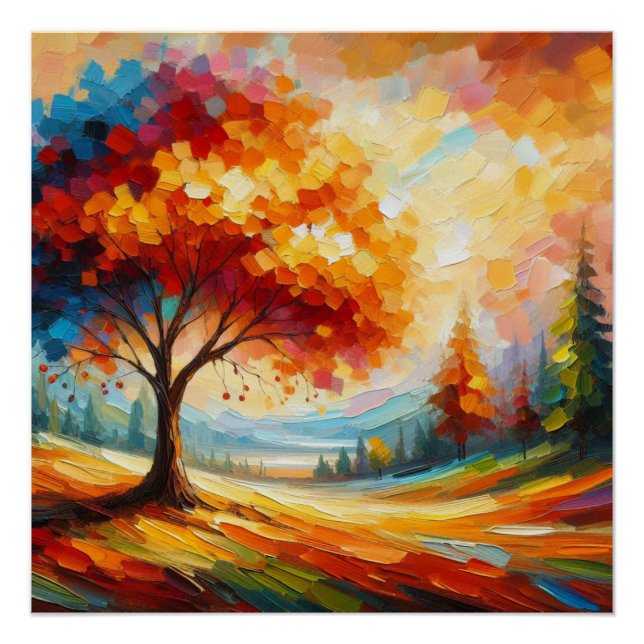 Landscape Painting With Bright Colours Poster (Front)