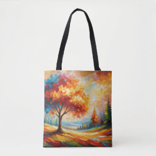 Landscape Painting With Bright Colours Tote Bag