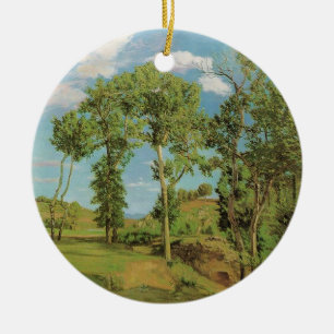 Landscape Paysage Frederic Bazille Impressionist Ceramic Tree Decoration