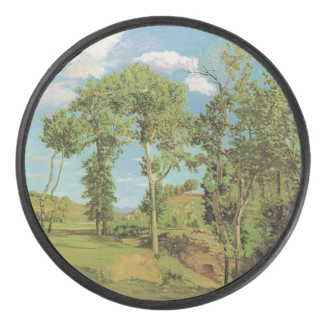 Landscape Paysage Frederic Bazille Impressionist Hockey Puck (Front)
