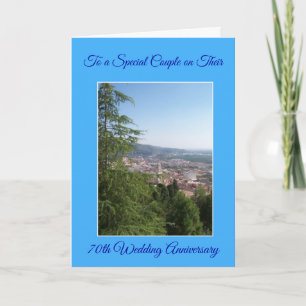 Landscape Personalised 70th Wedding Anniversary Card