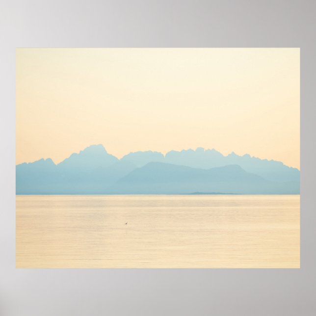 LANDSCAPE PHOTO OF A MOUNTAIN AND BODY OF WATER POSTER (Front)