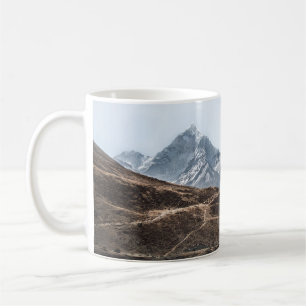 LANDSCAPE PHOTO OF MOUNTAINS UNDER WHITE CLOUDS COFFEE MUG