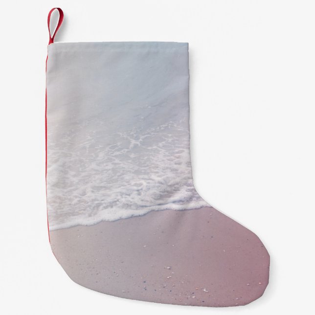 Landscape photo of seashore small christmas stocking (Front)