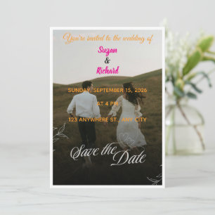 Landscape Photo Save the Date Wedding Invitation