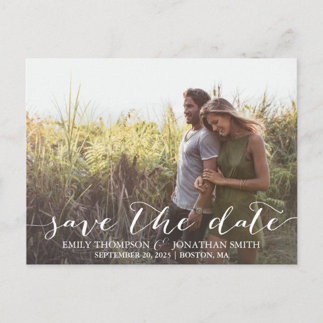 Landscape Photo Wedding Save The Date Postcard (Front)