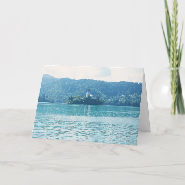 Landscape Photography Lake Mountain Blue Slovenia Card (Front)