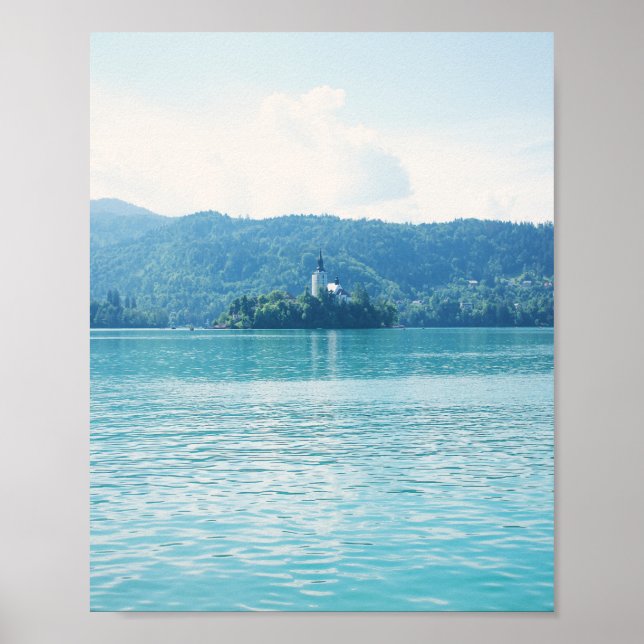 Landscape Photography Lake Mountain Blue Slovenia Poster (Front)