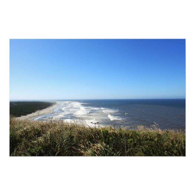 Landscape photography of sea, beach, blue sky photo print (Front)