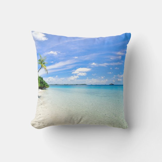 Landscape Photography of Trees on Shoreline Cushion (Front)
