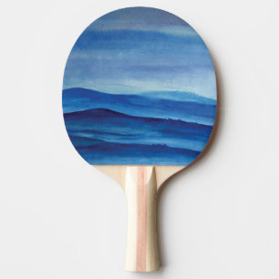 Landscape Ping Pong Paddle, Red Rubber Back Paddle