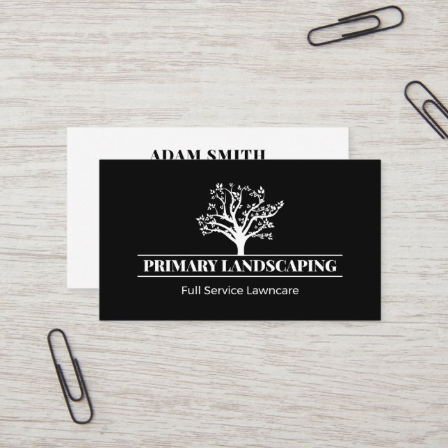 landscape professionals in black and white business card (Front/Back In Situ)