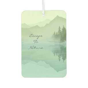 Landscape Reflection Lake Trees Green Motivational Car Air Freshener