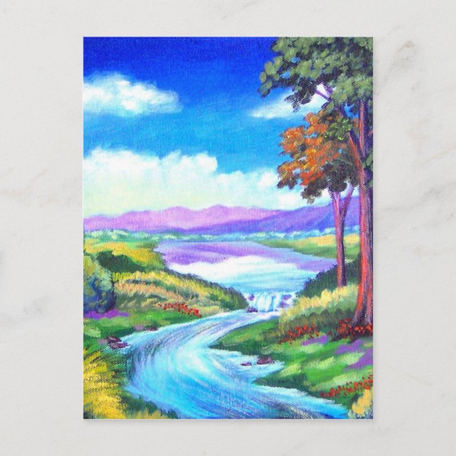 Landscape River Painting Art - Multi Postcard (Front)