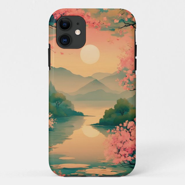 Landscape Sakura Zen Case-Mate iPhone Case (Back)