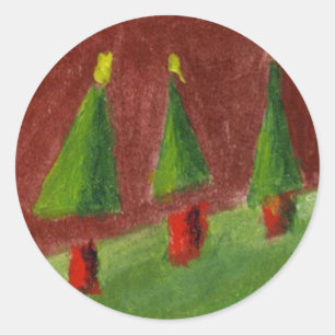 Landscape Seasons Greetings Sticker