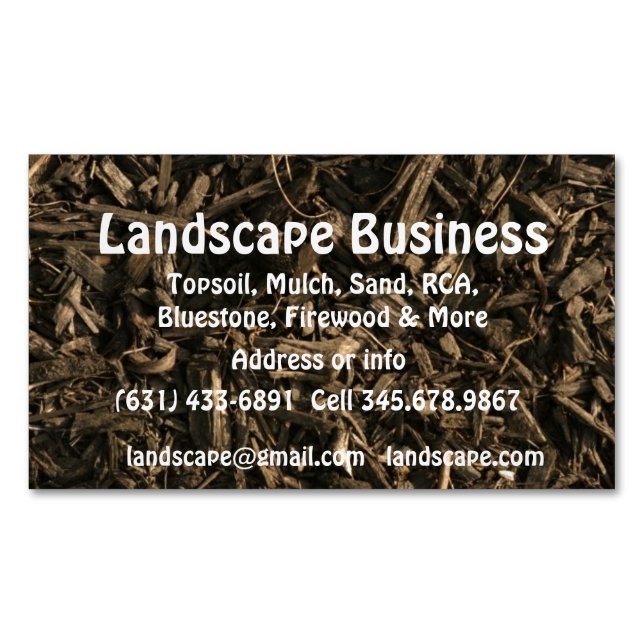 Landscape Soil Gardening Sod Business Magnetic Business Card (Front)