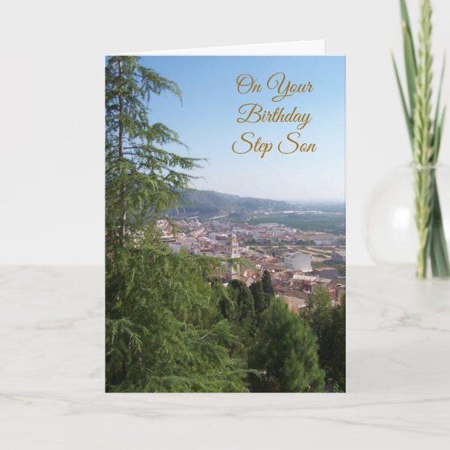 Landscape Step Son Birthday Card (Front)
