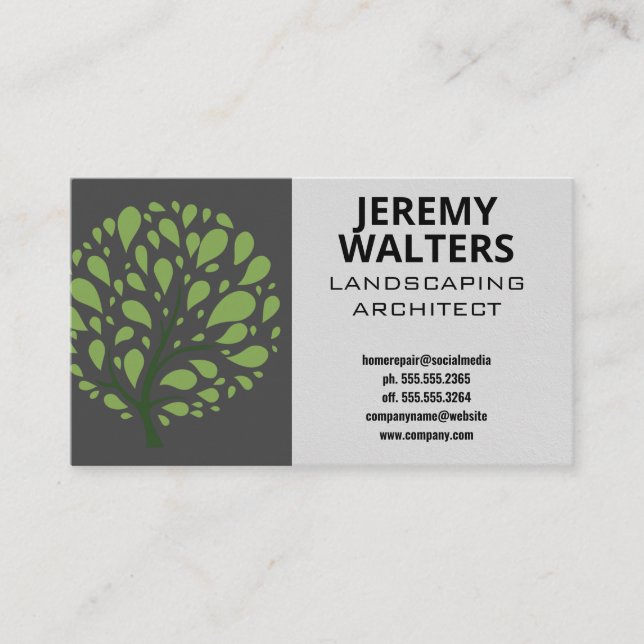 Landscape | Tree Logo Business Card (Front)