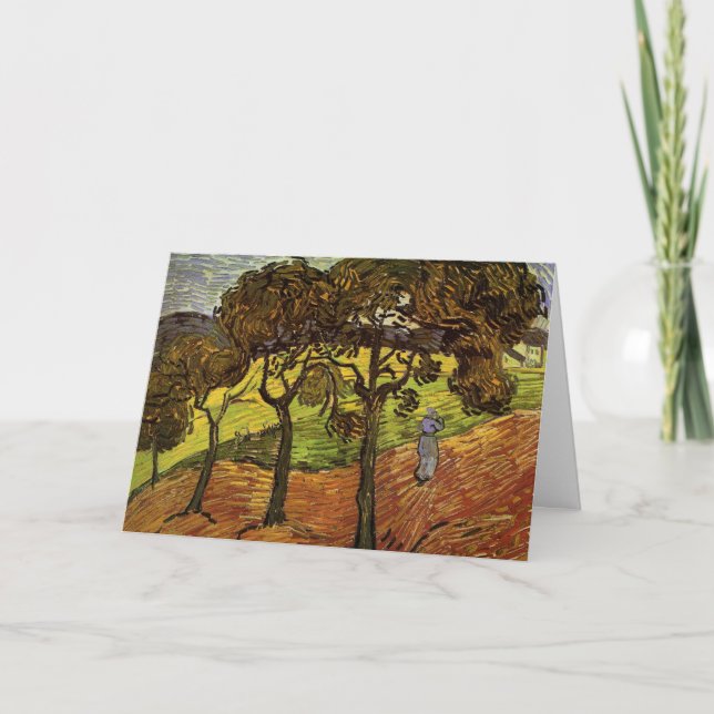 Landscape, Trees and Figures by Vincent van Gogh Card (Front)