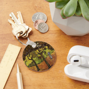 Landscape, Trees and Figures by Vincent van Gogh Key Ring