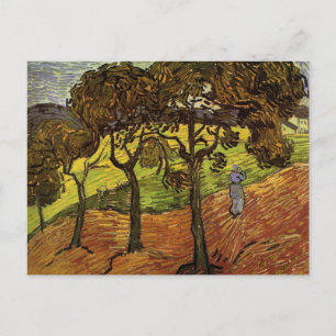 Landscape, Trees and Figures by Vincent van Gogh Postcard