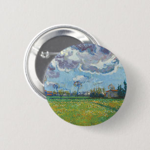 Landscape Under a Stormy Sky Vincent Gogh  6 Cm Round Badge