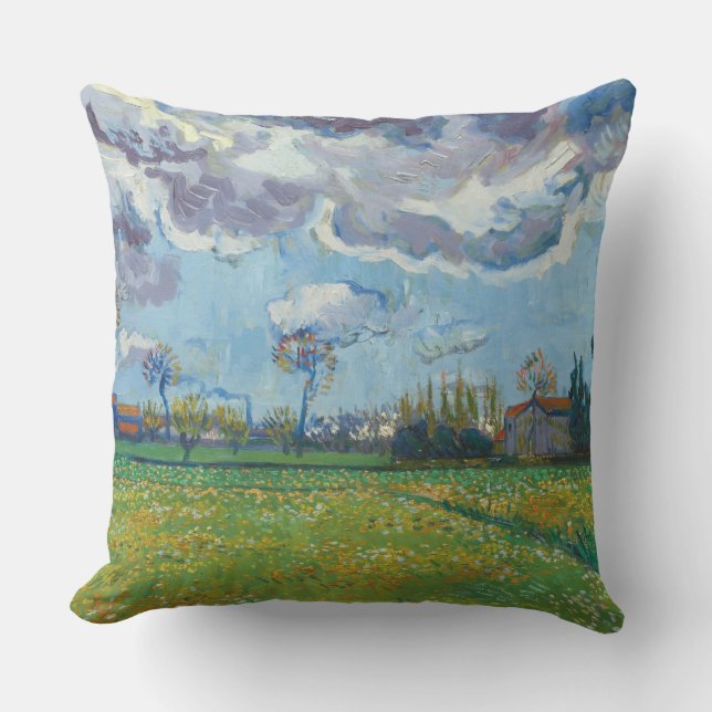 Landscape Under a Stormy Sky Vincent Gogh  Cushion (Front)