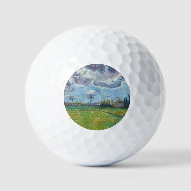 Landscape Under a Stormy Sky Vincent Gogh  Golf Balls (Front)
