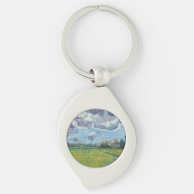 Landscape Under a Stormy Sky Vincent Gogh  Key Ring (Front)