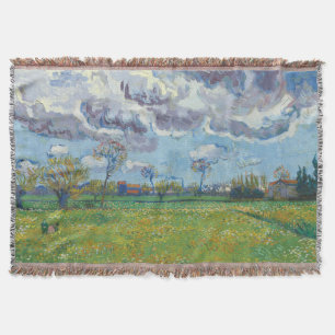 Landscape Under a Stormy Sky Vincent Gogh  Throw Blanket