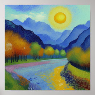 Landscape Van Gogh style Poster