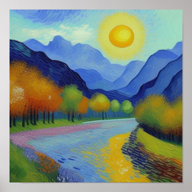 Landscape Van Gogh style Poster (Front)