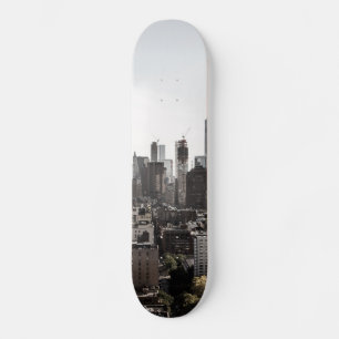 Landscape view of New York City Skateboard