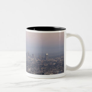 Landscape view of skyscrapers, Los Angeles Two-Tone Coffee Mug