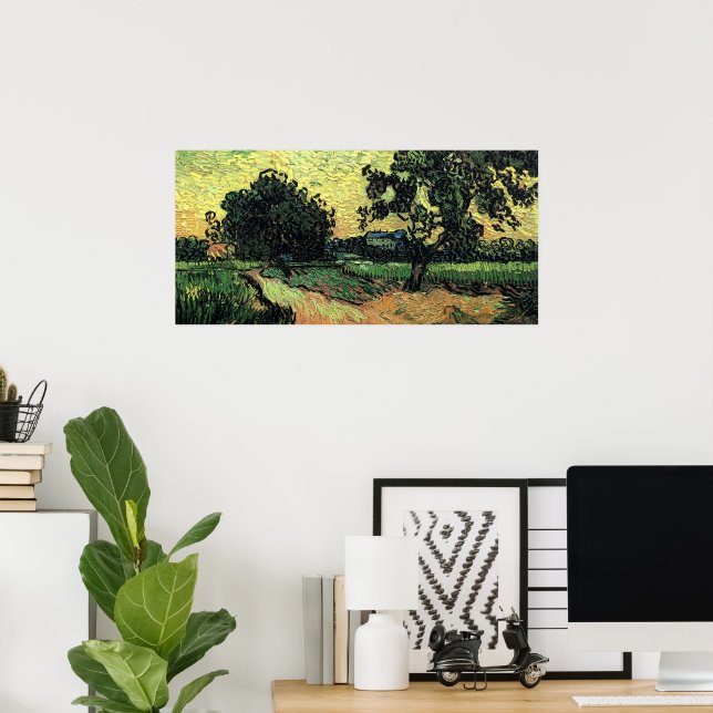 Landscape w Chateau of Auvers by Vincent van Gogh Poster (Home Office)