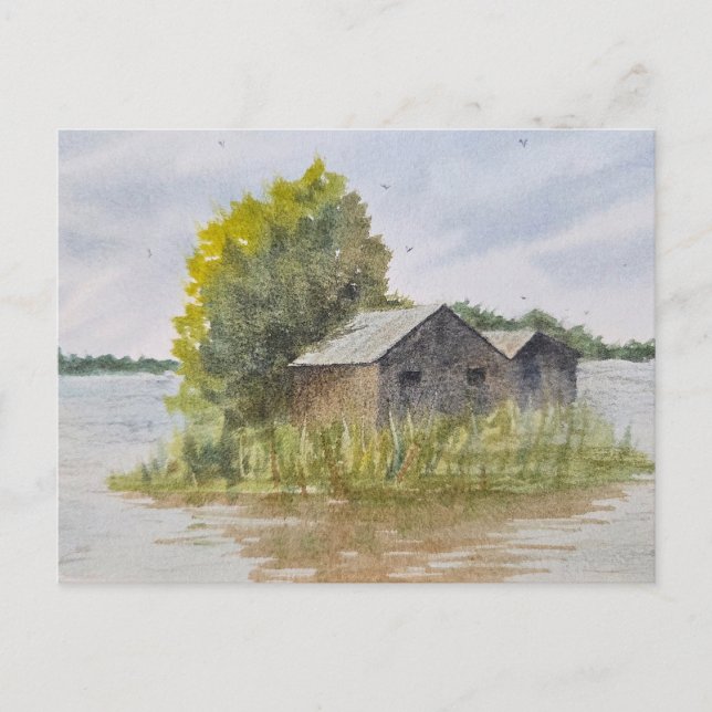 Landscape watercolor painting  postcard (Front)