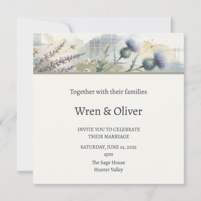 Landscape Watercolor Wedding Invitation (Front)