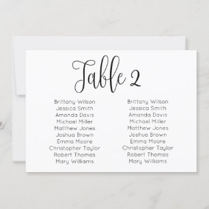 Landscape wedding seating chart. Modern table plan Invitation