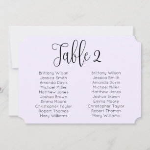 Landscape wedding seating chart. Purple modern Invitation