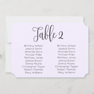 Landscape wedding seating chart. Purple modern Invitation
