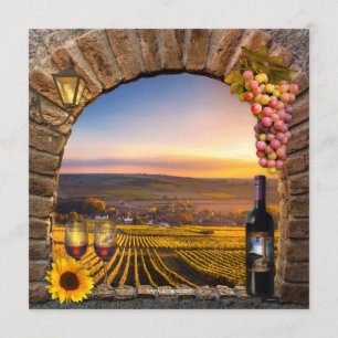 Landscape Wine Vineyard Winery Wedding Invitation