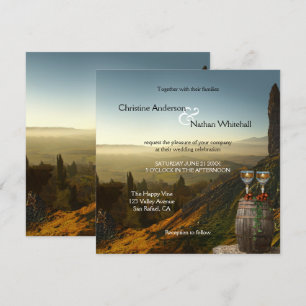 Landscape Wine Vineyard Winery Wedding Invitation