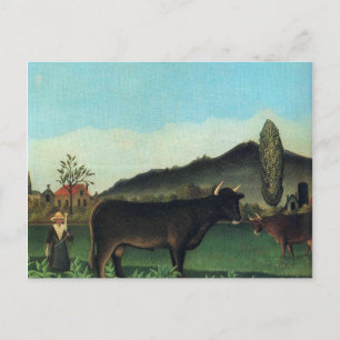 Landscape with a cow by Henri Rousseau Postcard