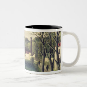 Landscape with a Fisherman, after 1886 Two-Tone Coffee Mug