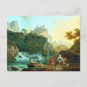 Landscape with a fisherman by Claude-Joseph Vernet Postcard