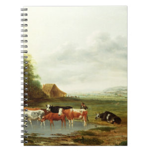 Landscape with a Herdsman and Cattle (oil on canva Notebook