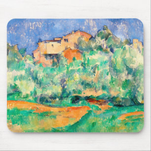 Landscape with a House, Cezanne Mouse Mat